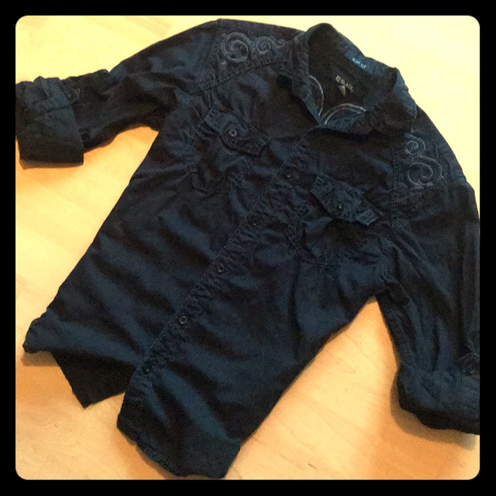 Carbon Black Button Down